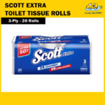 Scott Extra Toilet Tissue Rolls - Regular (3 Ply - 20 x 180s)