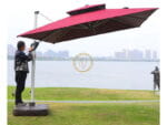 3m Square Umbrella with Water Base - Image 3